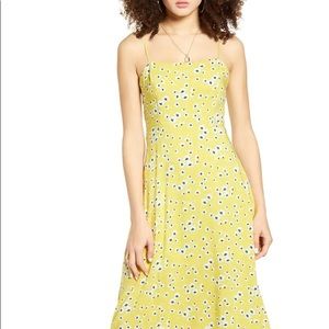 All in Favor yellow floral midi sundress